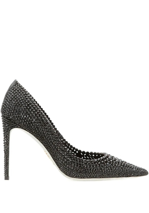 René Caovilla crystal-embellished pointed-toe pumps - Black