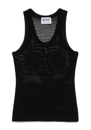 MOSCHINO JEANS open-knit top - Black