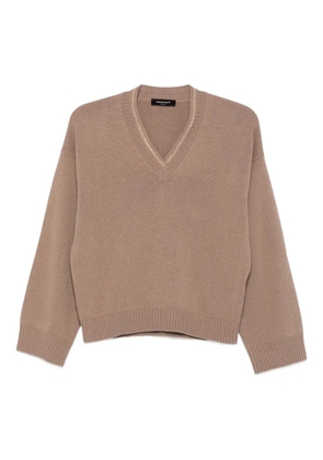 Fabiana Filippi embellished V-neck sweater - Brown