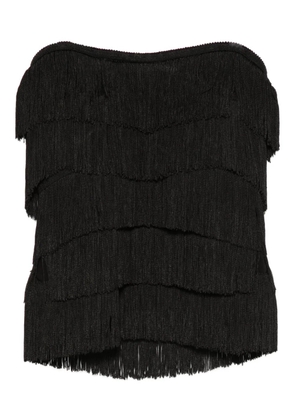 Norma Kamali fringed strapless tank top - Black