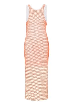 MOSCHINO JEANS mesh midi dress - Orange