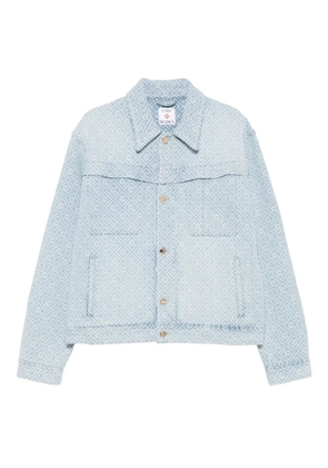 Casablanca monogram-patterned button-up jacket - Blue
