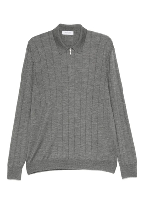 Gran Sasso ribbed zip-neck polo shirt - Grey
