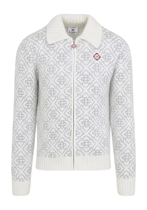 Casablanca patterned zip knitwear - White