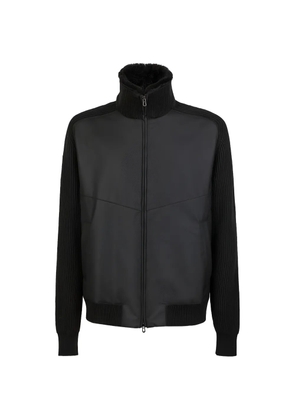 Sease zip shearling bomber jacket - Black