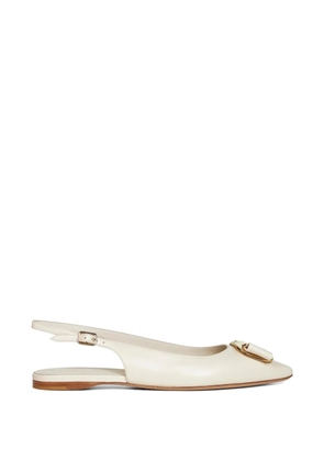 Ferragamo logo-plaque leather pumps - Neutrals