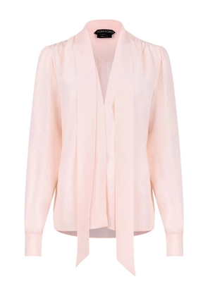 TOM FORD neck-tie silk blouse - Pink