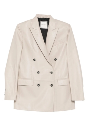 Tagliatore double-breasted leather jacket - Neutrals