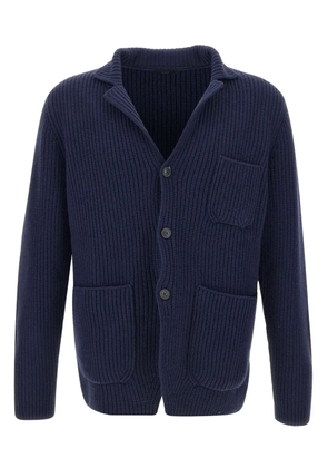 Fay patch-pocket wool cardigan - Blue