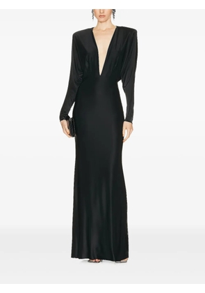 Alexandre Vauthier plunging long-sleeves maxi dress - Black