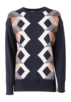 Lorena Antoniazzi geometric-pattern sweater - Blue