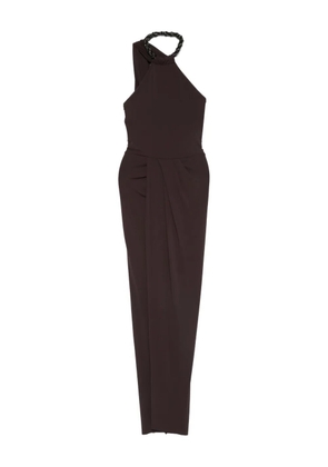 Amen asymmetric midi dress - Brown