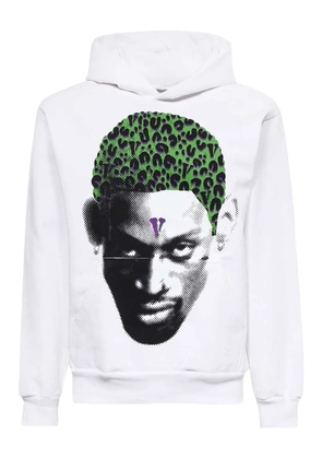 Vlone portrait leopard-print hoodie - White