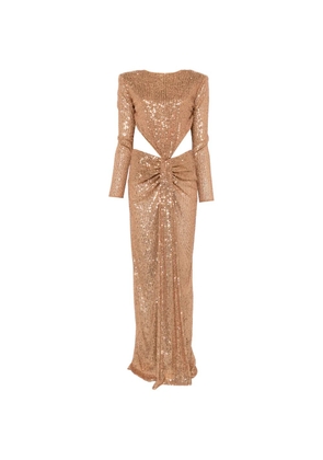 Elisabetta Franchi sequined cut-out maxi dress - Neutrals