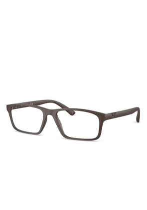 Emporio Armani rectangle-frame glasses - Brown