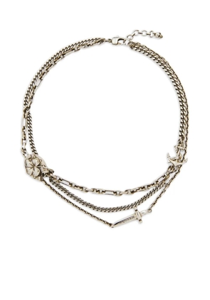 Alexander McQueen Accumulation chain charm necklace - Silver