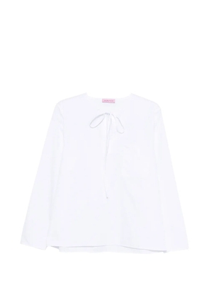CUANTICO Florence tie-neck pocket blouse - White