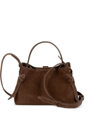 Yuzefi Gyoza top-handle knotted clutch bag - Brown