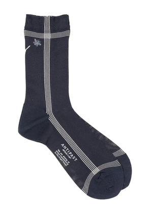 Antipast embroidered striped socks - Blue