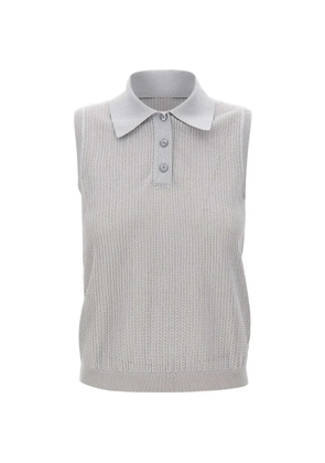 Eleventy button shirt-style knitted top - Grey