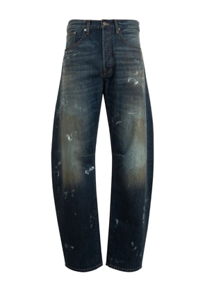 cout de la liberte barrel-leg paint-splatter jeans - Blue