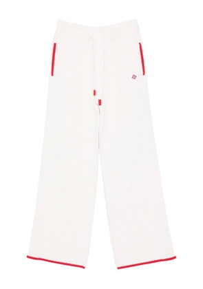 Casablanca contrast-trim waffle-knit trousers - Neutrals