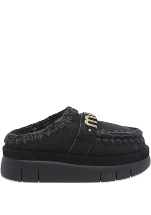 Mou logo round-toe mules - Black