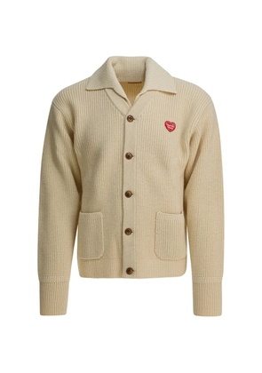Human Made heart-patch button-up cardigan - Neutrals