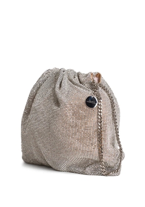 TWENTY FOURHAITCH rhinestone chain bucket bag - Silver