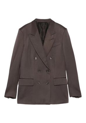 TOM FORD double-breasted silk-blend jacket - Brown