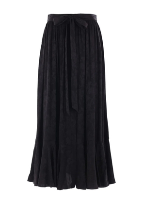 Chloé floral-jacquard gathered skirt - 001BLACK