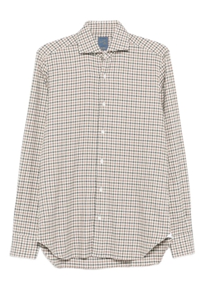 Barba checked cotton shirt - White