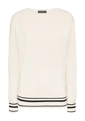 ELENA MIRO` boat-neck striped sweater - White