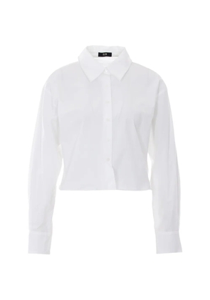 Eleh button crewneck shirt - White