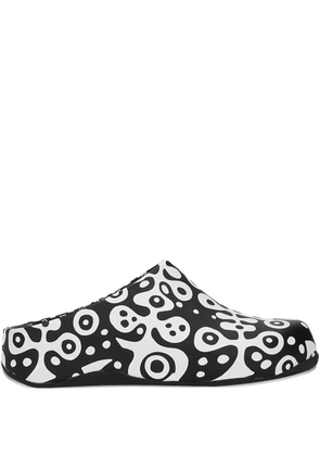 FitFlop graphic-print mules - Black
