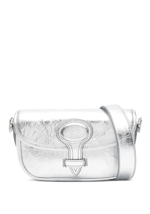 Bally metallic-leather flap shoulder bag - Silver