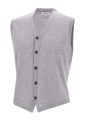 Kangra v-neck horn-button vest - Blacks and greys