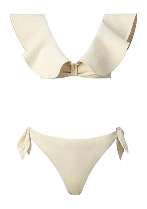 SOFIA ERHAN ruffled-trim bikini - Neutrals