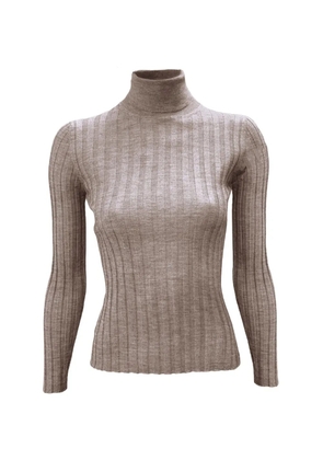 LA ROSE turtleneck ribbed sweater - Neutrals