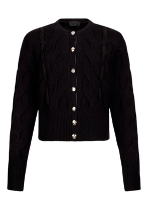 LIU JO cable-knit button-up cardigan - Black