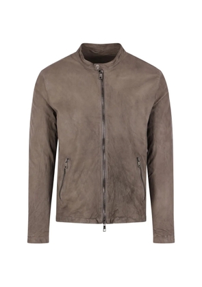 Giorgio Brato zip lamb leather jacket - Brown