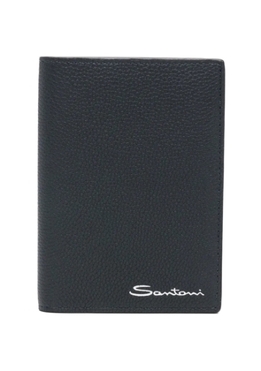 Santoni logo-print wallet - Blue