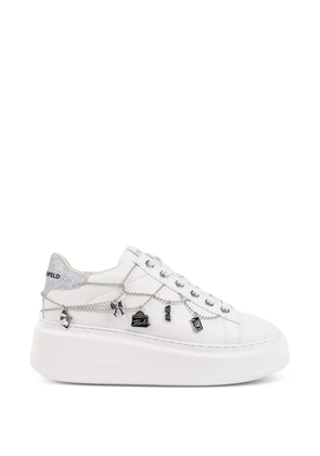 Karl Lagerfeld charm bead chain sneakers - White