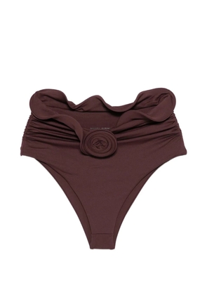Magda Butrym ruffle flower-detail bikini bottom - Purple