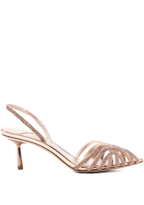 Le Silla 60mm metallic-finish embellished sandals - Pink