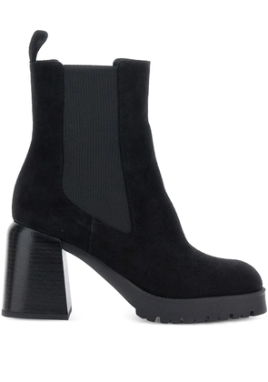Pollini elasticated-panel block-heel boots - Black