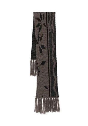 Magliano floral-pattern fringed scarf - Brown