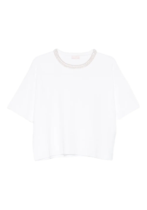 LIU JO embellished crew-neck top - White