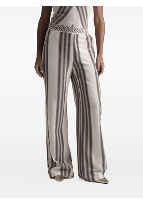 PHO FIRENZE stripe-pattern trousers - White