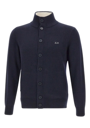 Sun68 high-neck buttoned cardigan - Blue